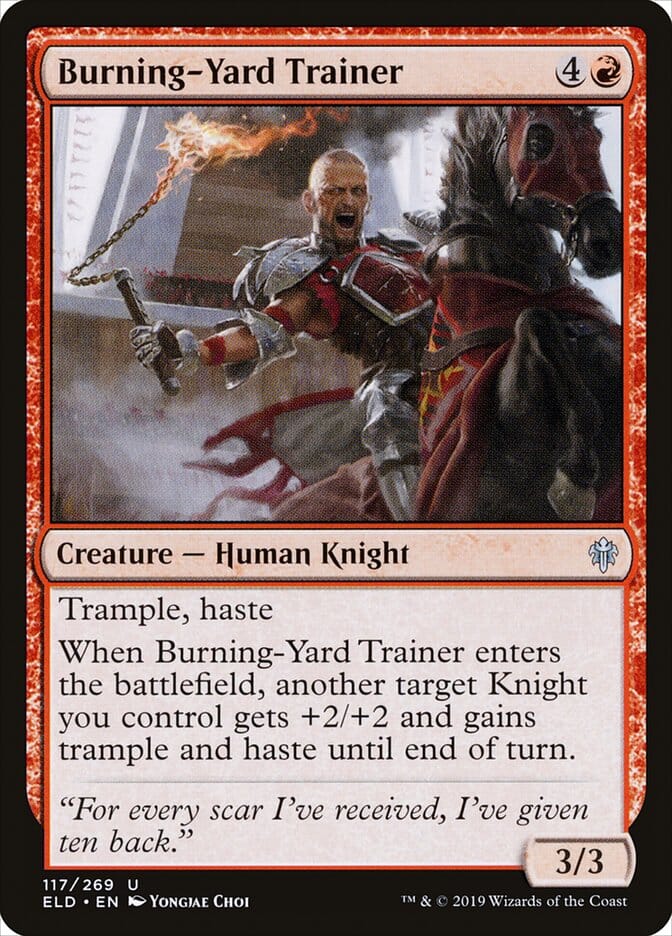 Burning-Yard Trainer [Throne of Eldraine] MTG Single Magic: The Gathering  | Multizone: Comics And Games