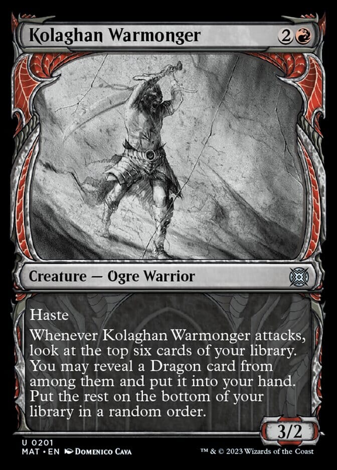 Kolaghan Warmonger (Showcase Halo Foil) [March of the Machine: The Aftermath] MTG Single Magic: The Gathering  | Multizone: Comics And Games