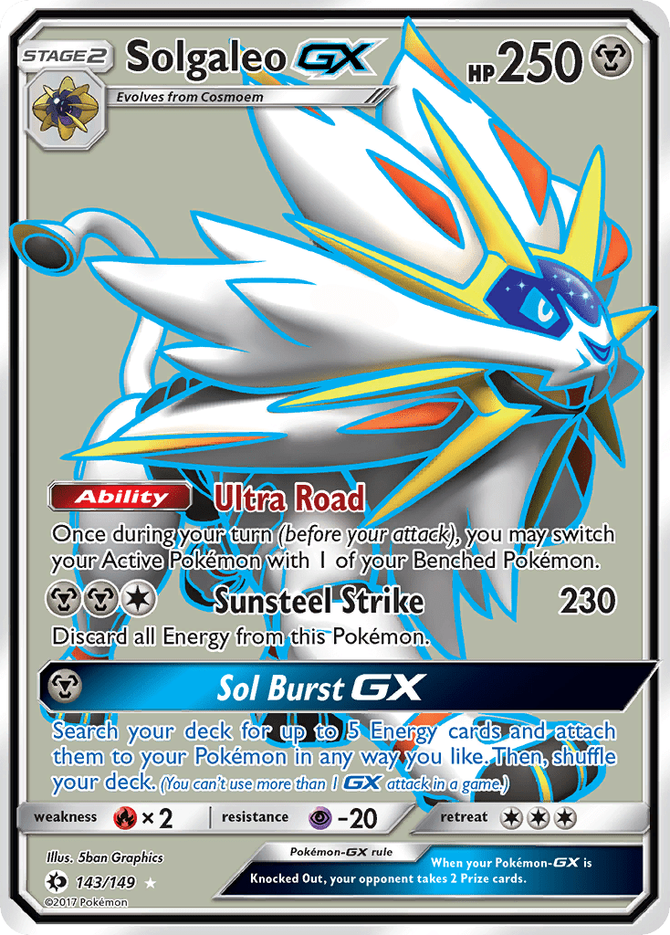Solgaleo GX (143/149) [Sun & Moon: Base Set] Pokemon Single Pokémon  | Multizone: Comics And Games