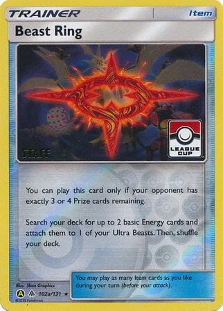 Beast Ring (102a/131) (League Promo Staff) [Sun & Moon: Forbidden Light] Pokemon Single Pokémon  | Multizone: Comics And Games