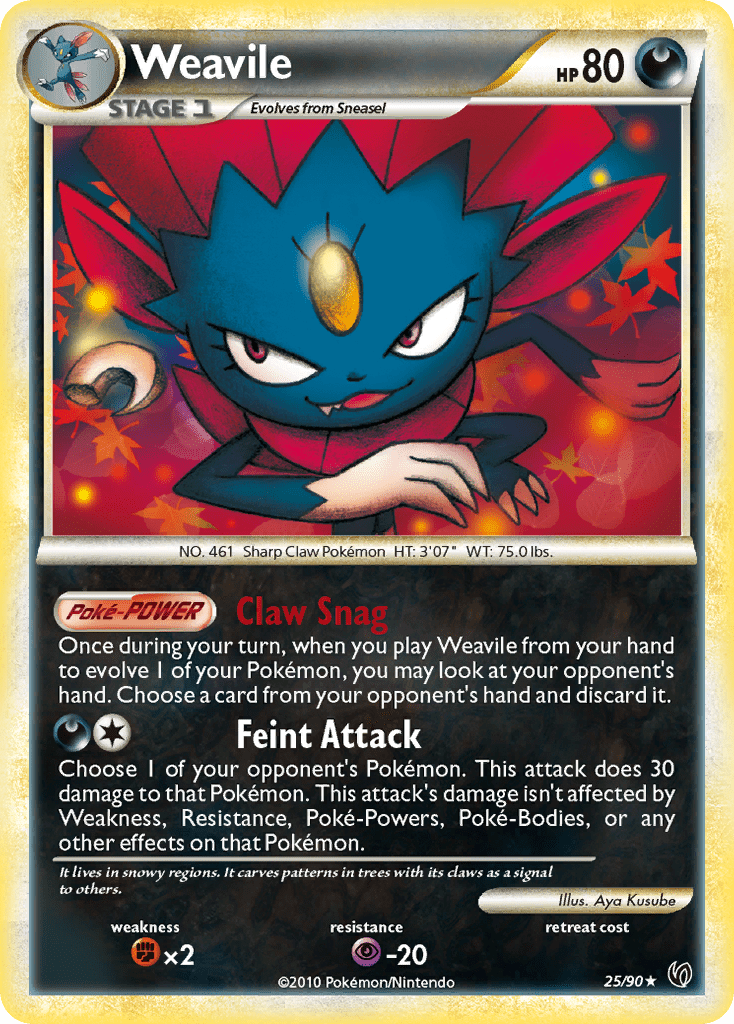 Weavile (25/90) [HeartGold & SoulSilver: Undaunted] Pokemon Single Pokémon  | Multizone: Comics And Games