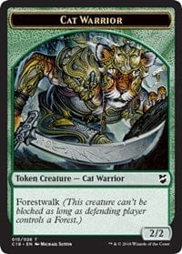 Cat Warrior // Worm Double-sided Token [Commander 2018 Tokens] MTG Single Magic: The Gathering  | Multizone: Comics And Games