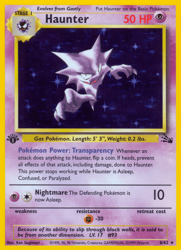 Haunter (6/62) [Fossil 1st Edition] Pokemon Single Pokémon  | Multizone: Comics And Games