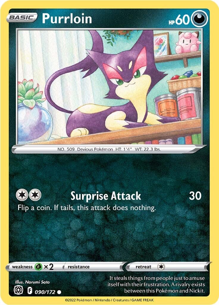 Purrloin (090/172) [Sword & Shield: Brilliant Stars] Pokemon Single Pokémon  | Multizone: Comics And Games