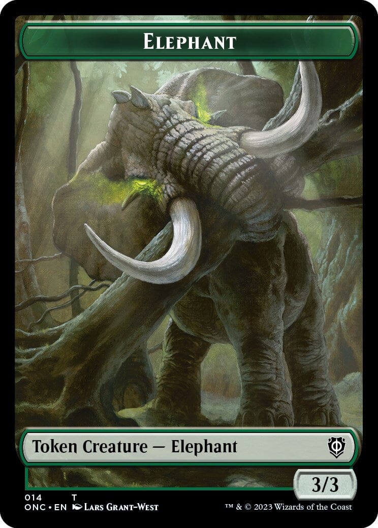 Human Soldier // Elephant Double-Sided Token [Phyrexia: All Will Be One Commander Tokens] MTG Single Magic: The Gathering  | Multizone: Comics And Games