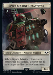 Soldier (002) // Space Marine Devastator Double-sided Token (Surge Foil) [Universes Beyond: Warhammer 40,000 Tokens] MTG Single Magic: The Gathering  | Multizone: Comics And Games