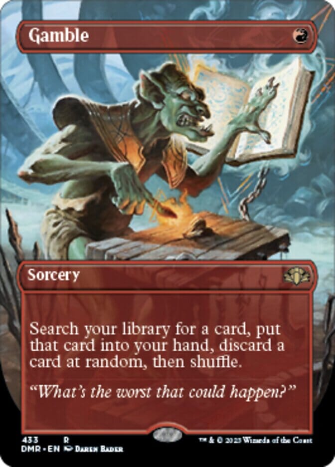 Gamble (Borderless Alternate Art) [Dominaria Remastered] MTG Single Magic: The Gathering  | Multizone: Comics And Games