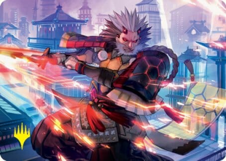 Isshin, Two Heavens as One 2 Art Card (Gold-Stamped Signature) [Kamigawa: Neon Dynasty Art Series] MTG Single Magic: The Gathering  | Multizone: Comics And Games