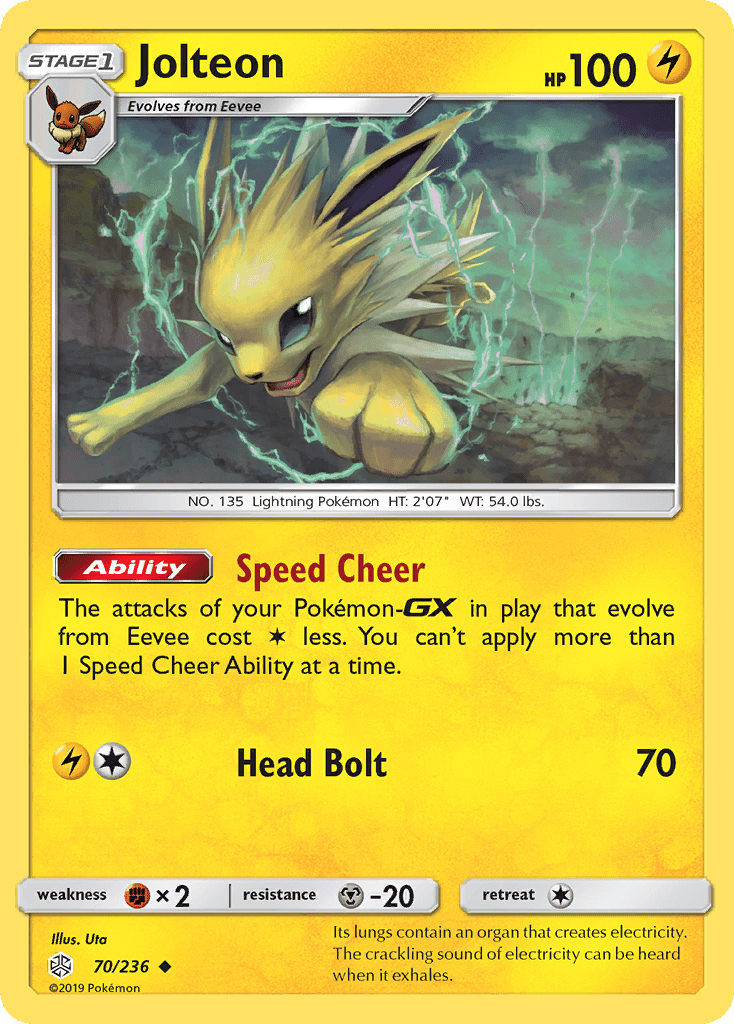 Jolteon (70/236) [Sun & Moon: Cosmic Eclipse] Pokemon Single Pokémon  | Multizone: Comics And Games