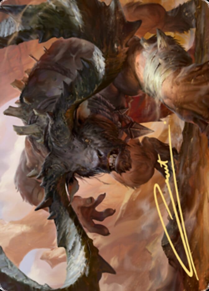 Moraug, Fury of Akoum Art Card (Gold-Stamped Signature) [Zendikar Rising Art Series] MTG Single Magic: The Gathering  | Multizone: Comics And Games