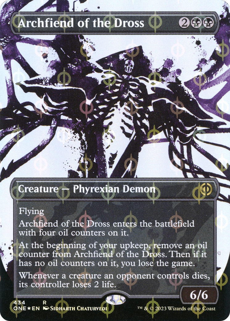 Archfiend of the Dross (Borderless Ichor Step-and-Compleat Foil) [Phyrexia: All Will Be One] MTG Single Magic: The Gathering  | Multizone: Comics And Games