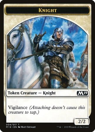 Knight Token [Core Set 2019 Tokens] MTG Single Magic: The Gathering  | Multizone: Comics And Games