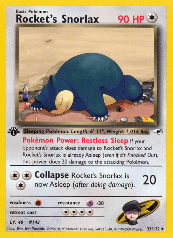 Rocket's Snorlax (33/132) [Gym Heroes 1st Edition] Pokemon Single Pokémon  | Multizone: Comics And Games