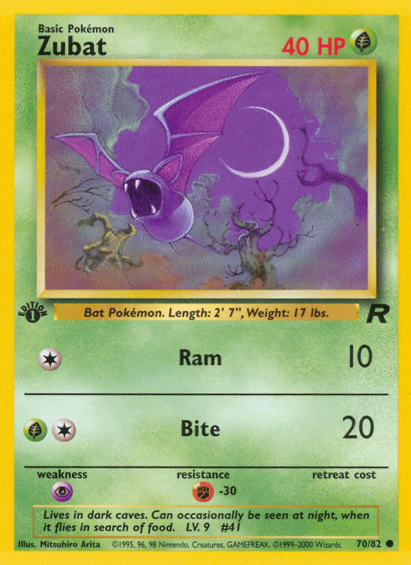 Zubat (70/82) [Team Rocket 1st Edition] Pokemon Single Pokémon  | Multizone: Comics And Games