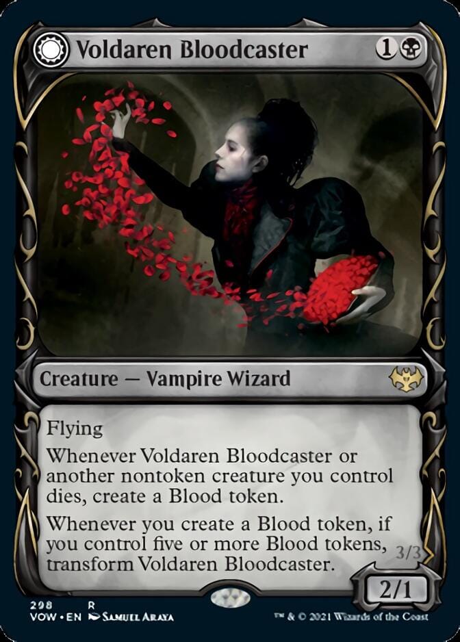 Voldaren Bloodcaster // Bloodbat Summoner (Showcase Fang Frame) [Innistrad: Crimson Vow] MTG Single Magic: The Gathering  | Multizone: Comics And Games