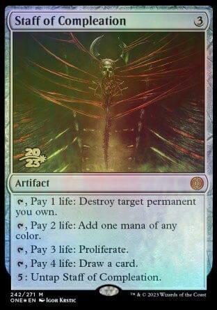 Staff of Compleation [Phyrexia: All Will Be One Prerelease Promos] MTG Single Magic: The Gathering  | Multizone: Comics And Games