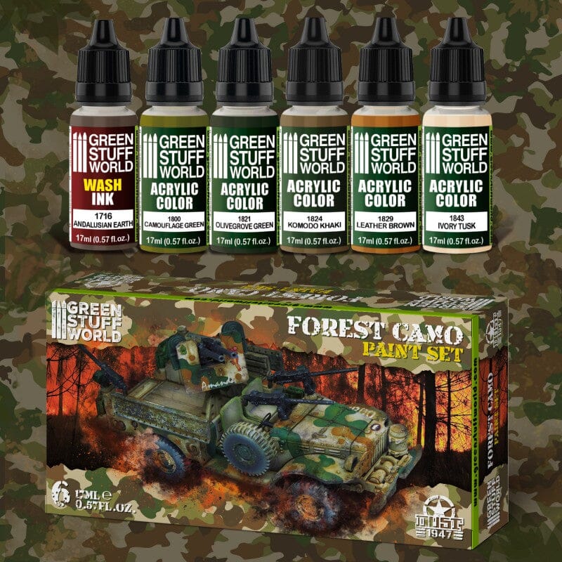 Paint Set - Forest Camo Hobby Green Stuff World  | Multizone: Comics And Games