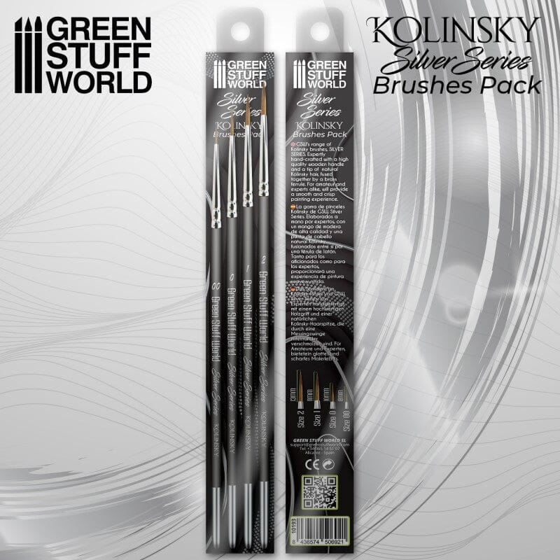 Silver Series Kolinsky brushes Pack Hobby Product Green Stuff World  | Multizone: Comics And Games